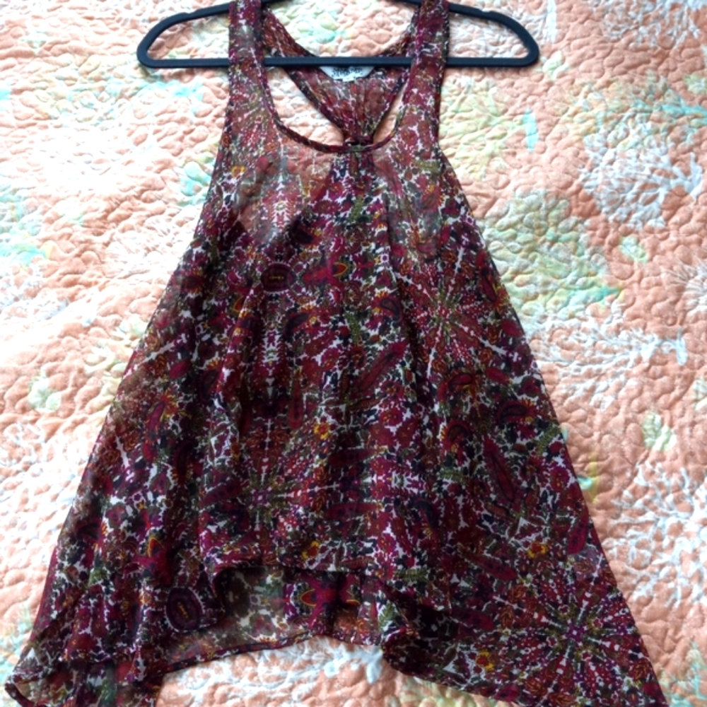 Nwot sheer Paisley top